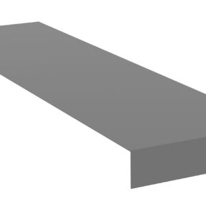 A long, flat gray 3D rectangular slab viewed from an angle, showing its width and depth.
