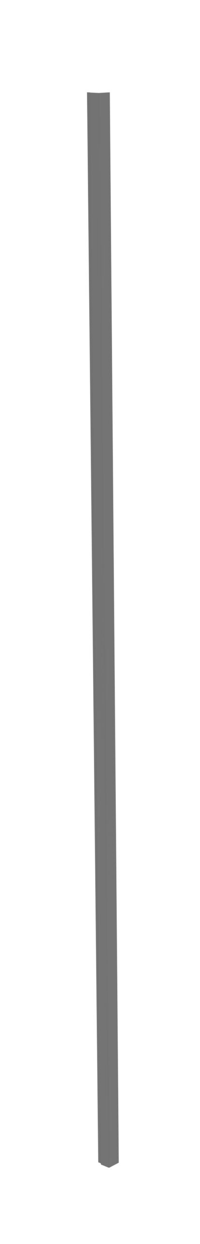 oqffgbd3a19nqbfpyywn.jpg A tall, slender gray pole standing upright against a plain white background.