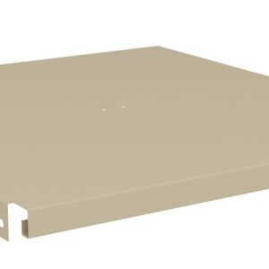 Beige rectangular metal panel with a small central hole and folded edges, shown against a white background.