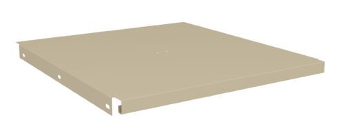 Beige rectangular metal panel with a small central hole and folded edges, shown against a white background.