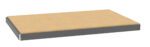 A beige wooden board with a dark gray metal frame surrounding its edges, set on a white background. The board appears flat and rectangular.