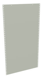 A large piece of pale gray perforated paper, resembling continuous feed printer paper, with evenly spaced holes along the sides, set against a white background.