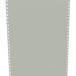 A large piece of pale gray perforated paper, resembling continuous feed printer paper, with evenly spaced holes along the sides, set against a white background.