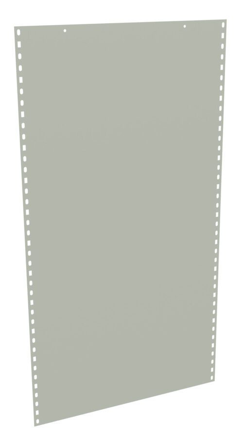 p9ls4zf4tumrfraghu3v.jpg A large piece of pale gray perforated paper, resembling continuous feed printer paper, with evenly spaced holes along the sides, set against a white background.