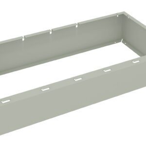 A rectangular, light gray metal frame with small cutouts along the top edge, resembling a bracket or mounting frame. It appears three-dimensional and is shown from an angled perspective.