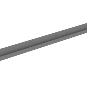 Image of a long, narrow metal bracket with a flat base and a raised edge. The bracket has several evenly spaced round holes along its length. The surface appears smooth and metallic with a gray finish.