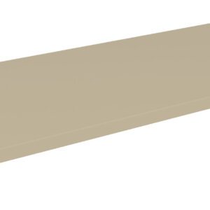 A light brown, rectangular metal shelf, viewed from an angle, floating against a white background. The shelf is flat with thin edges and appears to be suitable for storage or display purposes.