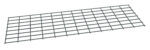 A gray metal grid or mesh panel with a rectangular shape, consisting of evenly spaced horizontal and vertical bars, creating a pattern of square openings. The panel is displayed against a plain white background.