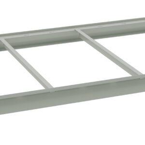 A light gray, rectangular metal frame with two parallel beams and two perpendicular crossbars. The ends of the beams have bracket-like structures for attachment.