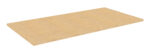 Rectangular sheet of particle board with a smooth, light brown surface. The edges appear even and flat, giving it a clean, finished look.