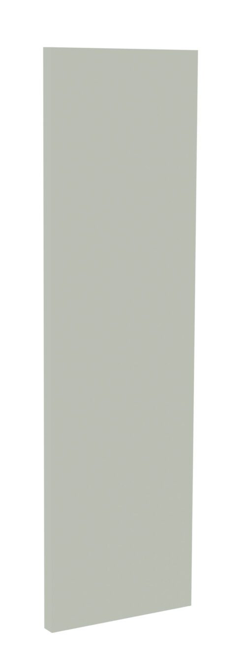 A tall, rectangular panel with a smooth, light gray surface, standing vertically against a plain white background.