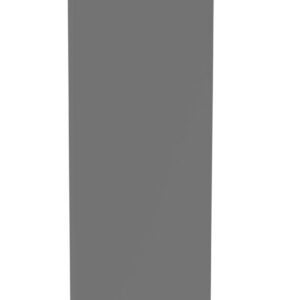 A tall, rectangular gray panel standing upright against a plain white background. The panels surface is smooth and evenly colored.