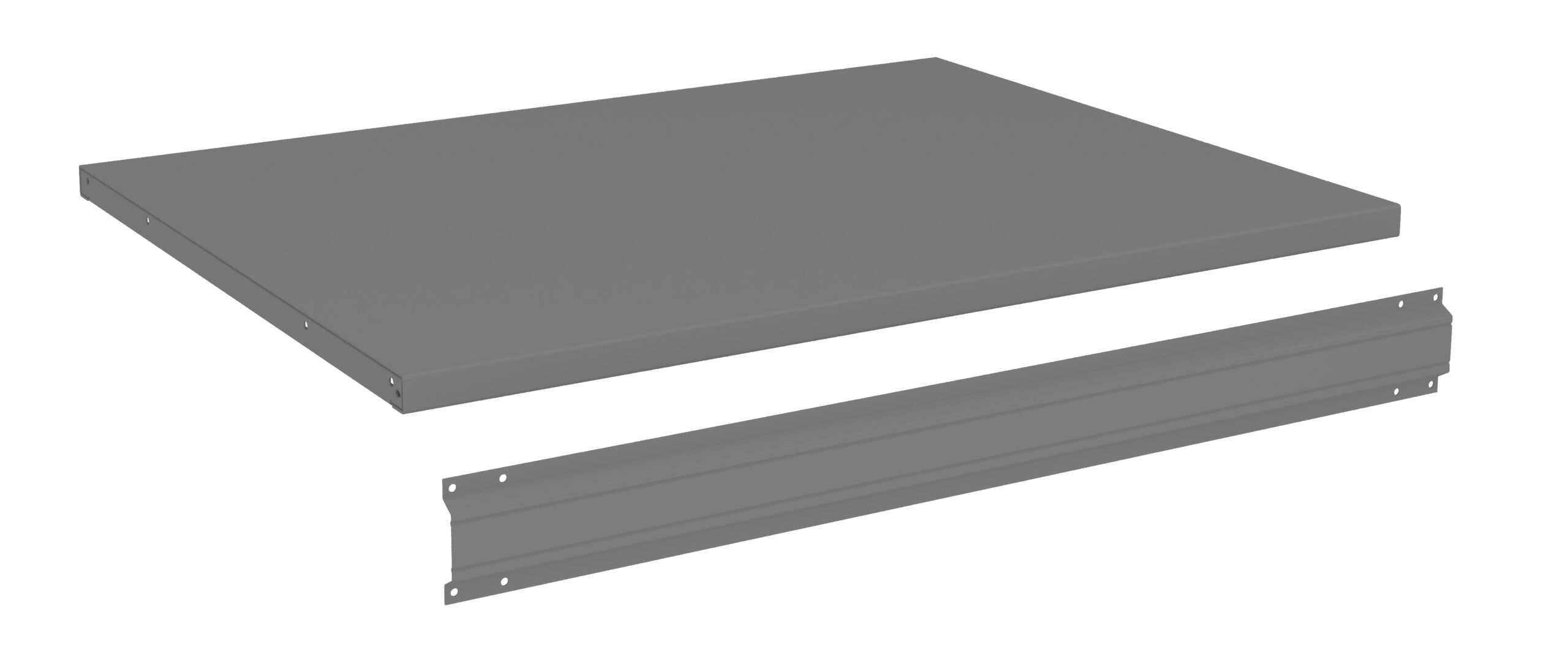 48"W x 36"D Steel Top with Stringer, Medium Grey