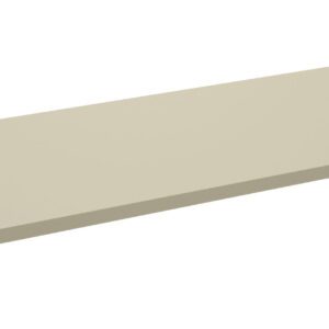A long, flat, light beige metal panel with a simple, smooth surface. The panel has slight raised edges along its sides, and small holes at each corner, possibly for mounting or attachment purposes.
