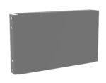 A flat, rectangular, gray metal panel with a smooth surface. The panel has two small holes on one of its narrow edges, suggesting it may be used for mounting or assembly purposes. The panel is shown against a white background.