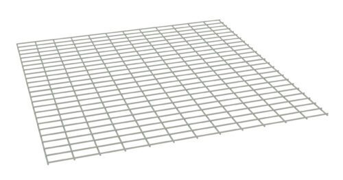 A three-dimensional illustration of a wire mesh grid. The grid consists of evenly spaced, thin horizontal and vertical lines creating square openings, viewed from an angle that shows its depth and structure. The background is plain white.