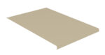 A beige, flat rectangular sheet with a small lip on one side and a corner with a hole. It appears to be a metal or plastic panel, viewed at an angle against a plain white background.