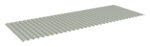 Image of a long, rectangular, gray metal sheet with evenly spaced ridges running lengthwise. The sheet is displayed against a white background and appears to be intended for use in roofing or similar applications.