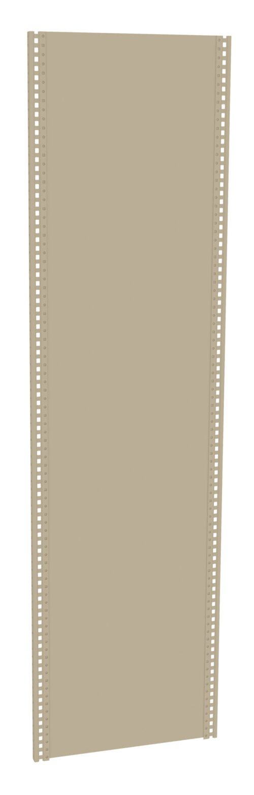 A tall, rectangular beige panel with perforated edges is shown against a white background. The panel appears to be metallic and used for assembly or support, featuring even rows of holes along its sides.