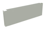 A gray, rectangular metal panel with two small holes on one side. The panel appears to be a flat, solid piece, likely used for industrial or mechanical purposes.