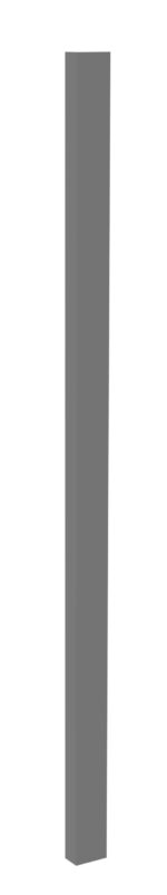 Tall, thin, gray rectangular prism standing upright on a white background.
