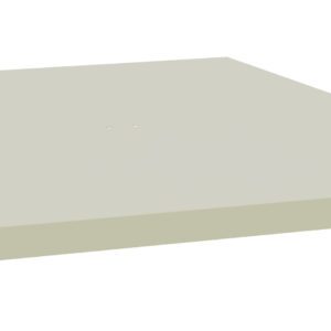 Illustration of a beige, rectangular metal panel with smooth edges and a flat surface. The panel has small holes on the edges, suggesting it may be used for mounting or connecting with other components.