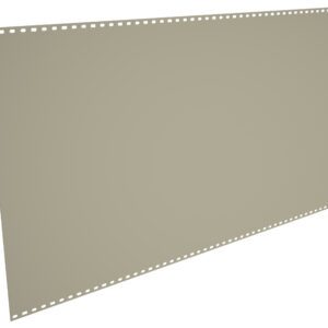 A beige, rectangular sheet of perforated paper with evenly spaced holes along the top and bottom edges, commonly used for dot matrix printers. The paper is shown against a plain white background.
