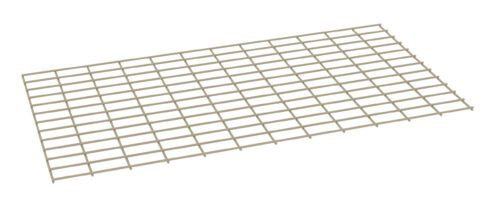 A rectangular wire grid or mesh, consisting of evenly spaced horizontal and vertical lines, forming small squares. The structure is beige and placed on a plain white background, viewed from a slightly elevated angle.