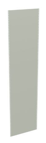 A blank sheet of gray continuous computer paper with perforated edges and holes along the sides. The paper is vertically oriented, resembling vintage printer paper used in dot matrix printers.