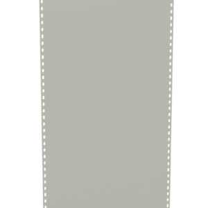 A blank sheet of gray continuous computer paper with perforated edges and holes along the sides. The paper is vertically oriented, resembling vintage printer paper used in dot matrix printers.