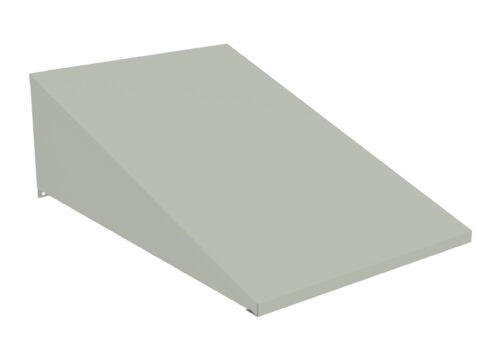 Gray metal wall-mounted ramp with a sloped surface, designed for accessibility or transitions between levels. The ramp has a simple, minimalist design with clean lines and a smooth finish.