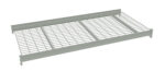 A rectangular metal grating or wire mesh platform with raised edges on the sides and back. It appears to be designed for industrial or storage use, allowing for ventilation and drainage. The surface is evenly spaced in a grid pattern.