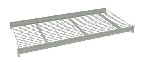 A rectangular metal grating or wire mesh platform with raised edges on the sides and back. It appears to be designed for industrial or storage use, allowing for ventilation and drainage. The surface is evenly spaced in a grid pattern.