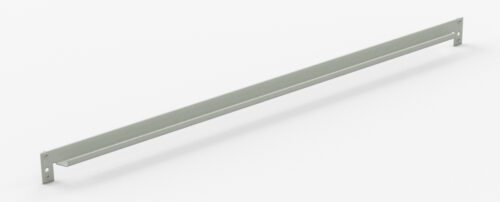 A long, slim, light gray metal bracket with small holes on each end. Its designed to be mounted horizontally, possibly for support or attachment purposes. The background is plain white.