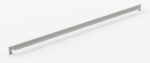 A long, straight metal bracket with two mounting holes on each end, designed for wall or shelf support. It is light gray and positioned diagonally against a white background.