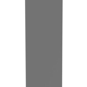 A tall, narrow, gray rectangular panel standing upright against a white background.