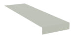 A 3D rendering of a long, flat, rectangular grey shelf-like object against a plain white background.