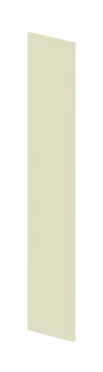 A tall, narrow, rectangular panel with a pale green color, standing upright against a white background.