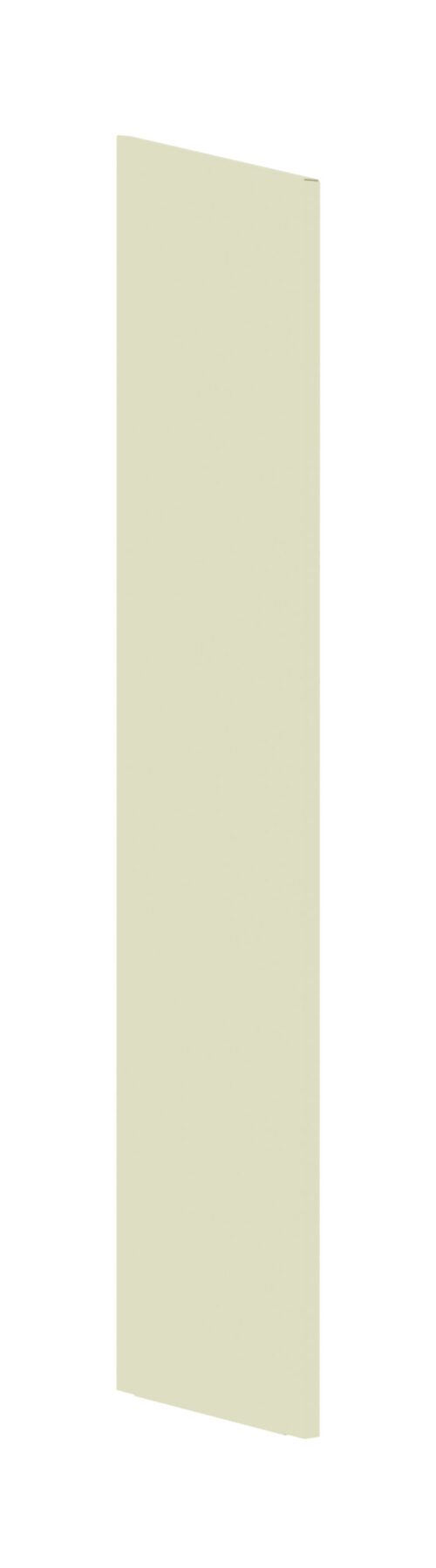 A tall, narrow, rectangular panel with a pale green color, standing upright against a white background.