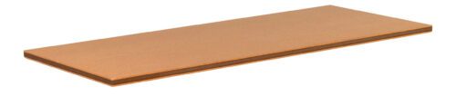 A flat, rectangular piece of cork board with smooth edges and a uniform brown color. The board is thin and appears suitable for use as a notice board or for craft projects. The surface is clean and without any visible markings or designs.