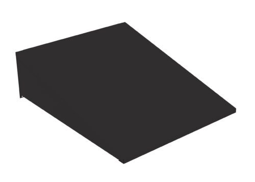 rmbvew8pzbdqmkndctg0.jpg A 3D rendering of a black rectangular wedge or ramp, angled upwards from left to right on a white background.