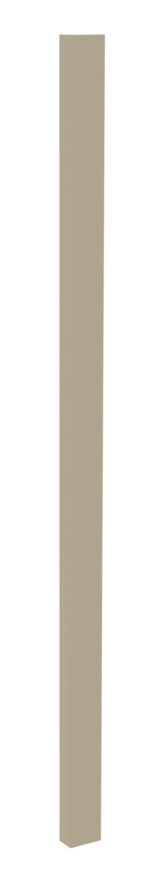 A tall, slender, rectangular beige post standing vertically on a white background.