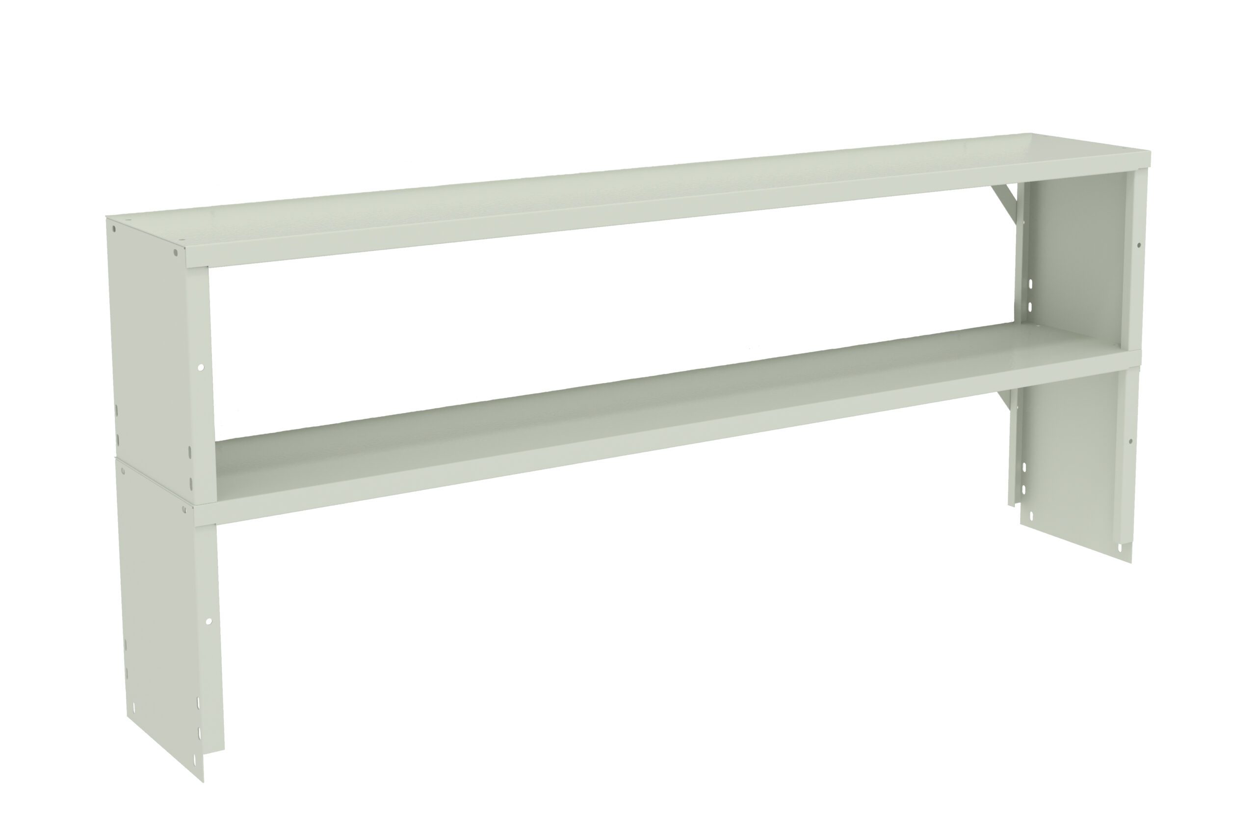 60"W Double Decker Center Riser with End Supports for Workbench, Light Grey
