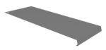 Image of a gray metal bracket with a rectangular base and an angled edge. A small hole is visible on one end, suggesting a place for mounting or securing.
