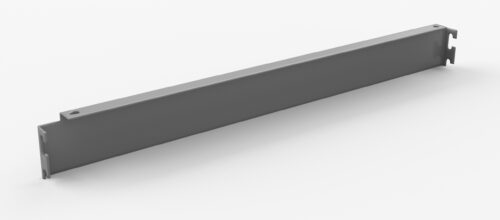 A long, rectangular metal bracket with hooks on each end, set against a white background. The bracket is slightly elevated, casting a subtle shadow beneath it.