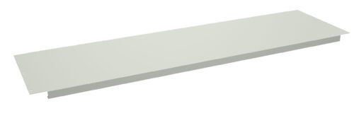 A long, flat rectangular metal panel with a light gray finish, featuring small mounting holes at the corners. The surface is smooth and unadorned.