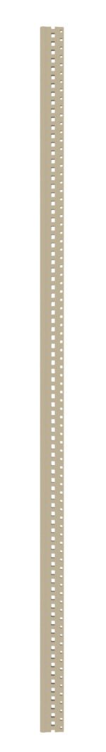A beige, vertical track piece with a series of evenly spaced slots along its length, resembling a structural or architectural component on a white background.