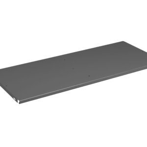 A rectangular, flat gray metal panel with a few small holes, shown from an angled viewpoint on a white background.