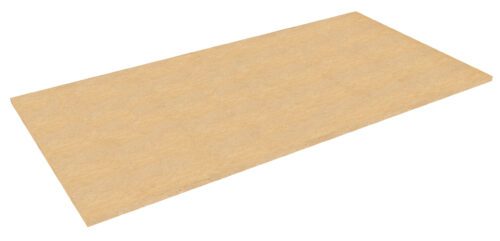 Rectangular piece of medium-density fiberboard (MDF) with a smooth, light brown surface.