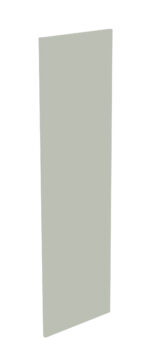 A rectangular, tall, thin, light gray-green panel standing upright against a plain white background.